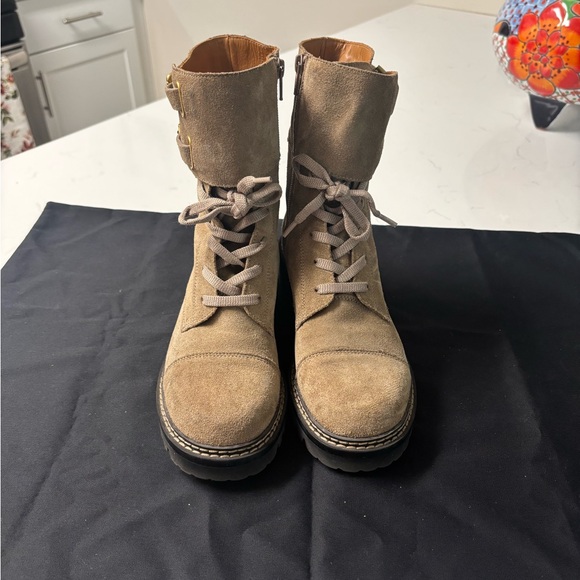 See By Chloe Brown Suede Combat Boots - Picture 6 of 11